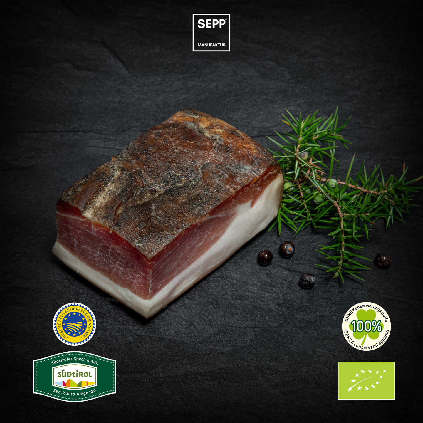 SEPP-Manufaktur® - BIO-Südtiroler Speck g.g.A. - "Das Herzstück"