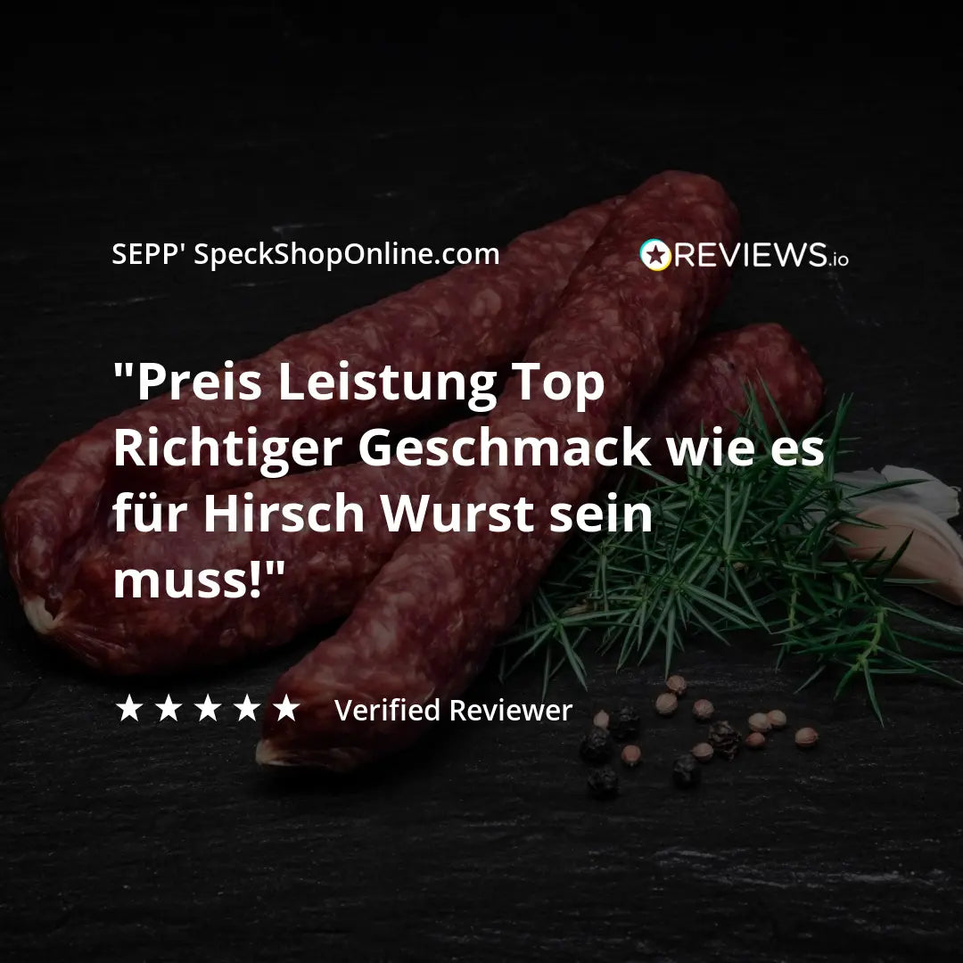 SEPP-Manufaktur® - Hirsch-Kaminwurzen (3 Stk.-180g) - SEPP'-SpeckShopOnline