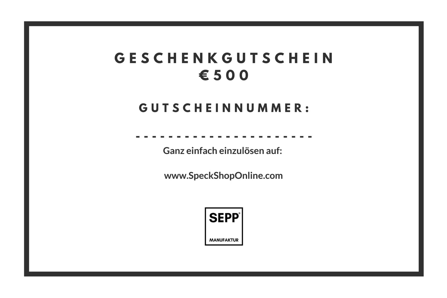 SEPP' SpeckShopOnline - Geschenkgutschein - SEPP'-SpeckShopOnline