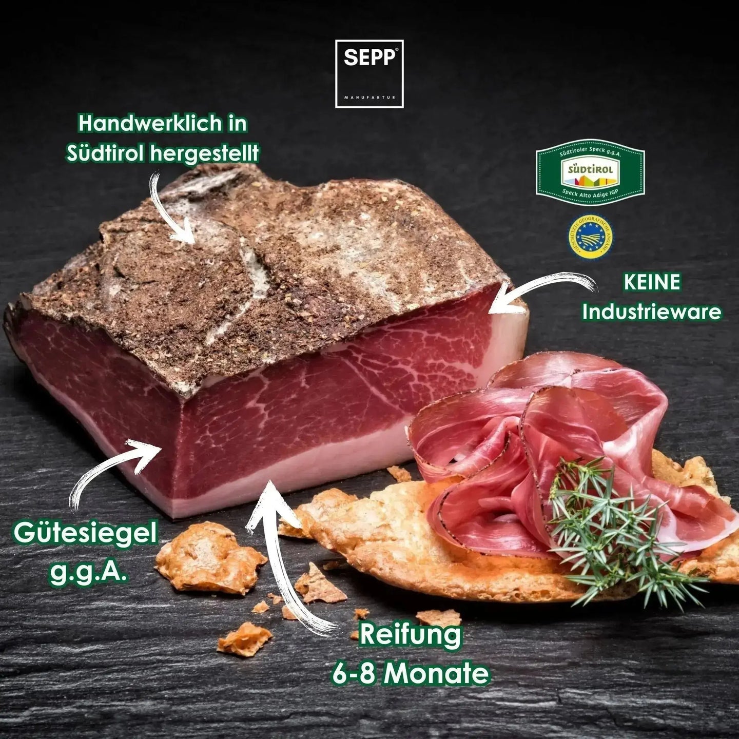 SEPP Südtiroler Speck g.g.A. Viertel Vorteile