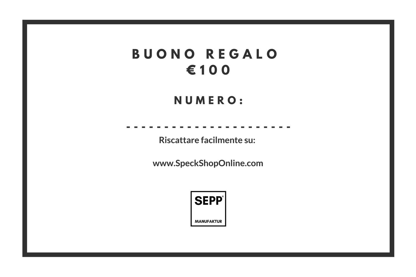 SEPP' SpeckShopOnline - Geschenkgutschein - SEPP'-SpeckShopOnline