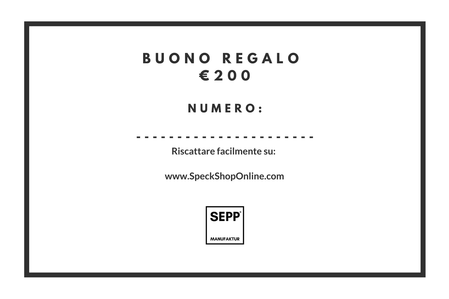 SEPP' SpeckShopOnline - Buono regalo - SEPP'-SpeckShopOnline
