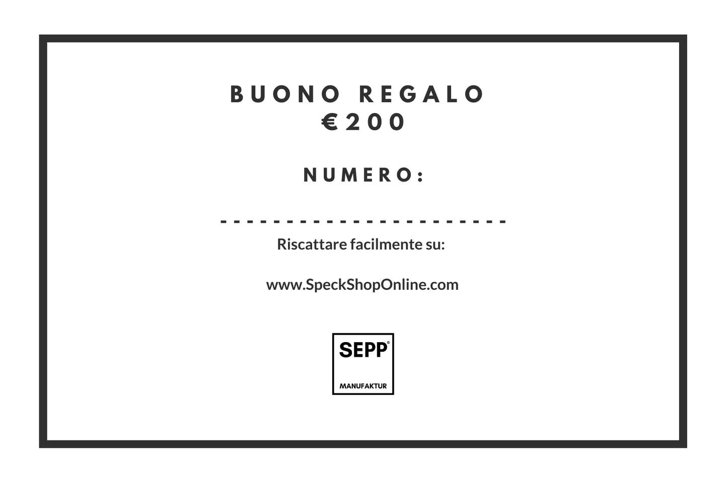 SEPP' SpeckShopOnline - Geschenkgutschein - SEPP'-SpeckShopOnline