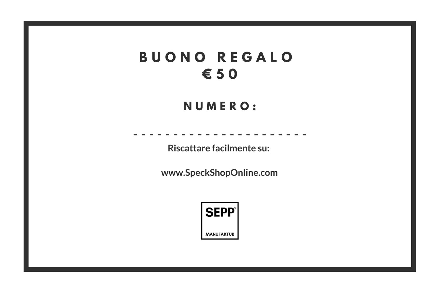 SEPP' SpeckShopOnline - Geschenkgutschein - SEPP'-SpeckShopOnline