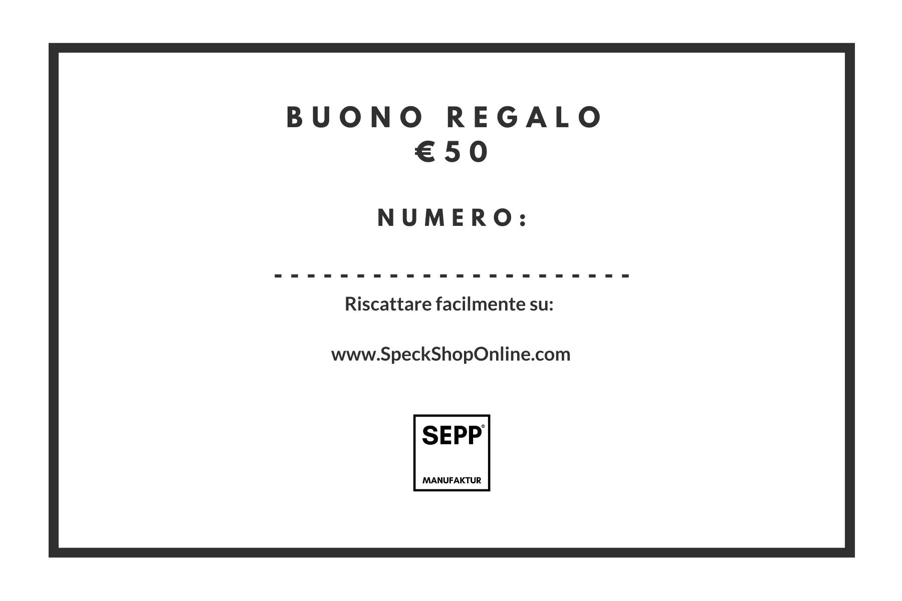 SEPP' SpeckShopOnline - Buono regalo - SEPP'-SpeckShopOnline